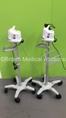 2 x GE Dash 3000 Patient Monitors on Stands with SpO2,Temp/CO,NBP and ECG Options (Both Power Up) * Mfd 2008 / 2010 * - 4