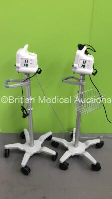 2 x GE Dash 3000 Patient Monitors on Stands with SpO2,Temp/CO,NBP and ECG Options (Both Power Up) * Mfd 2008 / 2010 * - 5