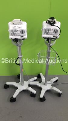 2 x GE Dash 3000 Patient Monitors on Stands with SpO2,Temp/CO,NBP and ECG Options (Both Power Up) * Mfd 2008 / 2010 * - 10