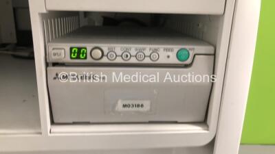 GE Voluson E8 Flat Screen Ultrasound Scanner *S/N D163891* **Mfd 05/2012** Software Version 12.0.6.586 with 1 x Transducer / Probe (C4-8-D Ref 5336340 *Mfd 02/2012*) with Mitsubishi P95 Printer (Powers Up) - 8
