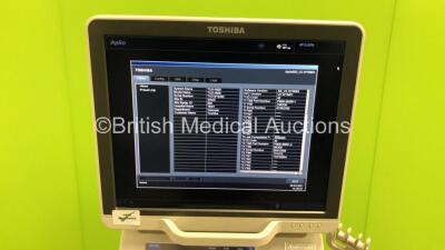 Toshiba Aplio 500 Flat Screen Ultrasound Scanner *S/N T1D12Y3482* **Mfd 11/2012* Software Version V2.10 R803 (Powers Up) - 2