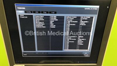 Toshiba Aplio 500 Flat Screen Ultrasound Scanner *S/N T1D12Y3482* **Mfd 11/2012* Software Version V2.10 R803 (Powers Up) - 3