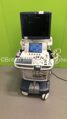 GE Logiq E9 Flat Screen Ultrasound Scanner Ref 5205000-7 *S/N 126054US6* **Mfd 03/2014** Software Version R4 Software Revision 3.0 with 3 x Transducers / Probes (C1-6-D Ref 5418916 *Mfd 10/2016*, 9L-D Ref 5194432 *Mfd 09/2016* and ML6-15-D *Mfd 07/2015) (