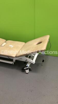Unknown Make 3-Way Electric Patient Examination Couch with Controller (Powers Up-Damage to Cable-See Photos) * SN 36050161 * - 2