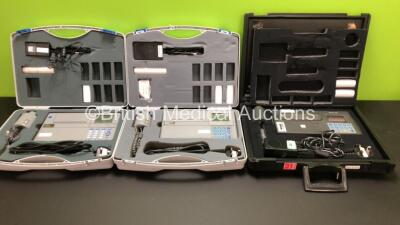 3 x Micro Medical MicroLab Spirometers in Cases with Accessories *10397 / 19861 / 41929*