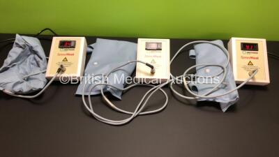 3 x Inditherm Model SHC100 SpeedHeat Warming Units with Pads (All Power Up, 1 with Error and Missing Buttons - See Photos)