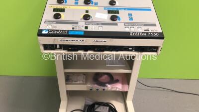 ConMed System 7550 Electrosurgical Generator + ABC Modes with ConMed Footswitch (Powers Up) * SN 07LGV024 * - 3