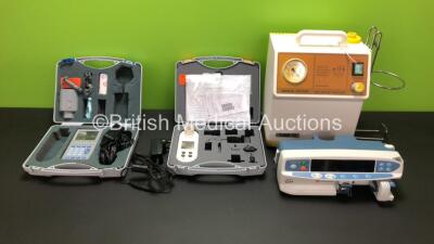 Mixed Lot Including 1 x Carefusion Alaris GH Syringe Pump (Pump) 1 x Micro Medical Micro Loop Spirometer with Accessories, 1 x Carefusion Micro I Spirometer with Accessories in Case and 1 x Sam 12 Suction Unit