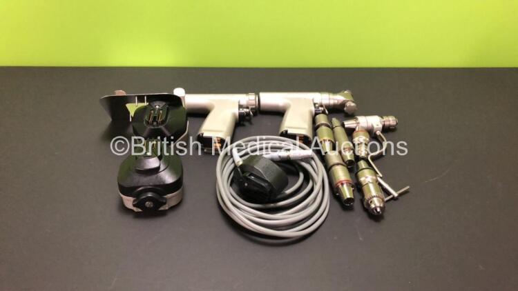 2 x de Soutter Medical MultiDrive Handpieces with 2 x Battery Housings, 1 x Corded Module and Attachments in Case