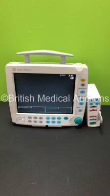 Datex-Ohmeda S/5 FM Patient Monitor with 1 x E-PSMP-00 Module Including NIBP,P1 P2,T1 T2, SP02 and ECG Options (Powers Up-Slight Scratch to Screen/ Slight Damage to Casing) *SN 6606973* *Mfd 2010* - 2