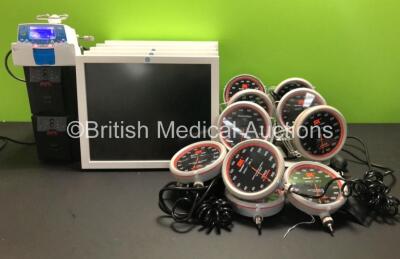 Mixed Lot Including 5 x GE CDA19 Monitors,10 x Speidel & Keller BP Meters, 2 x APC UPS Units and 1 x Fresenius Kabi Volumat MC Agilia Infusion Pump (Powers Up) *SN DTK240E0199-DTK240E0201-DTK240E0244*