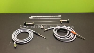 2 x Medi-Tech 0 Degree Ref 19.551.020.000.3120 Rigid Endoscopes with 2 x Light Source Cables and 2 x Sheaths * 2 x Image Cloudy *