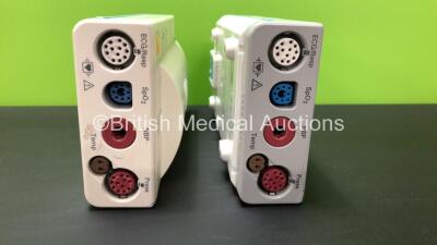 2 x Philips M3000A Modules (Refurbished with Some Casing Damage - See Photos) with ECG/Resp,SpO2,NBP and Press/Temp Options *DE94540391 / DE44164382*