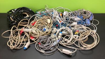 Job Lot of Various Monitor Leads Including ECG, NIBP and SpO2 Sensors