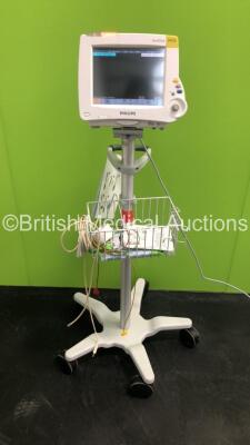 Philips IntelliVue MP30 Patient Monitor Ref 862135 on Stand with Printer Options (Powers Up) * Mfd Nov 2009 *