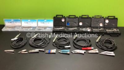 Job Lot of Dental Surgical Instruments Including 5 x Bien Air Handpieces and 30 x Attachments Including 3 x NSK and 5 x MM Sirus in Cases