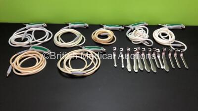 7 x Cobra Laryngoscopes with Light Cables and 14 x Blades