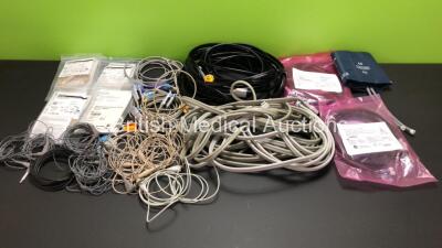 Job Lot of Monitor Leads Including NIBP, SpO2 Leads/Sensors and Temperature Probes