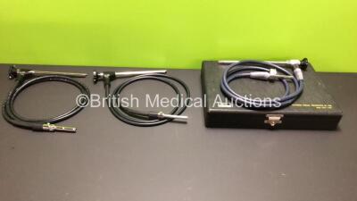 Job Lot Including 2 x Machida LY-C30 Rigid Rhinolaryngoscopes and 1 x Nagashima SFT-I Rigid Scope in Case *9796