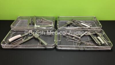 Job Lot of Surgical Instruments Including Cosgrove Retainers in 4 x Trays