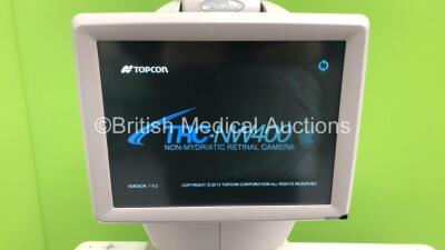 Topcon TRC-NW400 Non-Mydriatic Retinal Camera Version 1.0.2 on Topcon ATE-600 Motorized Table (Powers Up) * SN 967619 * * Mfd 2015 * - 2