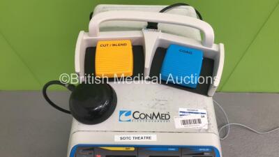 ConMed Electrosurgery System 5000 Model 60-8005-001 Electrosurgical Generator with 1 x Dual Footswitch and 1 x Bipolar Dome Footswitch on ConMed Trolley (Powers Up) - 3