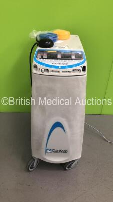 ConMed Electrosurgery System 5000 Model 60-8005-001 Electrosurgical Generator with 1 x Dual Footswitch and 1 x Bipolar Dome Footswitch on ConMed Trolley (Powers Up)