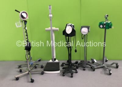 Mixed Lot Including 4 x Blood Pressure Meters on Stand, BIRD Respirator on Stand, Seca Weighing / Height Scales and Drip Stand