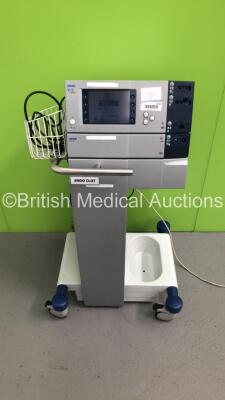 ERBE VIO 200 D Electrosurgical Unit Version 1.7.10 with ERBE APC 2 Argon Plasma Coagulation Module on VIO Cart with Footswitch (Powers Up)