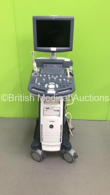 GE Voluson P8 Flat Screen Ultrasound Scanner Ref 5484706 *S/N 285913SU0* **Mfd 02/2015** with 2 x Transducers / Probes (4C-RS Ref 5125386 *Mfd 07/2016* and EC8-RS Ref 5318734 *Mfd 04/2015*) and Sony UP-D898MD Digital Graphic Printer (HDD REMOVED - Missing