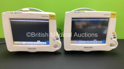 2 x Philips Intellivue MP30 Touch Screen Patient Monitors Version C.00.82 / G.01.80 (Both Power Up) *Mfd 2010 / 2005* **SN DE72880985 / DE62613761**