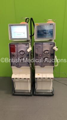 2 x Fresenius 5008 CorDiax Dialysis Machines Software Version 04.50/04.57 Operating Hours 19836 / 41235 with Hoses (Both Power Up-1 x Gear Pump Error) * Equip No 057259 / 069526 *