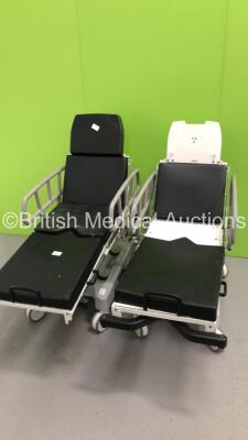 2 x Huntleigh Nesbit Evans Hydraulic Minor Ops Table / Trolleys (Hydraulics Tested Working- 1 x Backrest Wont Lower and 1 x Incomplete and Backrest Wont Lower)