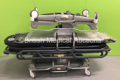 2 x Anetic Aid QA3 Hydraulic Patient Trolleys with Mattresses (Hydraulics Tested Working) * SN 819 / 6212 *