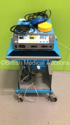 Valleylab Force FX-8C Electrosurgical/Diathermy Unit on Stand with 1 x Dual Footswitch and 1 x Bipolar Dome Footswitch (Powers Up) * SN 9723A *