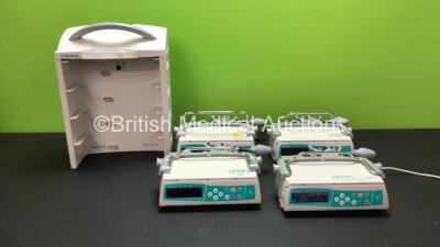 4 x B Braun Infusomat Space Infusion Pumps with 1 x B Braun Type 8713140 Instrument Stand (All Power Up when Tested with Stock Power Supply-Power Supplies Not Included)