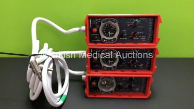 3 x Smith paraPAC 200D MRI Compatible Ventilators with Hoses