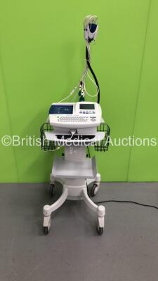 Welch Allyn CP200 ECG Machine on Trolley with 10 Lead ECG Leads (Powers Up)