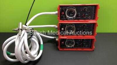 3 x Smith paraPAC 200D MRI Compatible Ventilators with Hoses