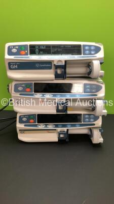 Job Lot including 1 x Carefusion Alaris GH Plus Syringe Pump (Powers Up), 1 x Carefusion Alaris CC Syringe Pump (Draws Power, Does Not Turn On) and 1 x Cardinal Health Alaris CC Syringe Pump (No Power) *800282101 / 800309762 / 800309790*