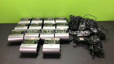 14 x ResMed Escape EPR S9 CPAP Units with 11 x AC Power Supplies (All Power Up, 1 with Missing Dial-See Photo)