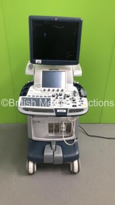 GE Logiq E9 Flat Screen Ultrasound Scanner Software Version R4 Software Revision 1.2 with 1 x Transducer/Probe (1 x C1-5 * Mfd March 2012 *)(Powers Up-Missing Button-See Photo) * SN 115448US3 * * Mfd Jan 2013 *