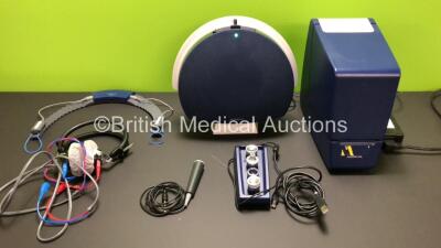 Otometrics Aurical HIT Hearing Instrument Test Box with Aurical Aud Fitting Audiometer with Power Supply *Mfd 2012* (Powers Up) Audio Cups, Finger Trigger and Aurical FreeFit Hearing Aid Fitter (95620005938)