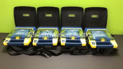 4 x Cardiac Science Powerheart AED G3 Automated External Defibrillators (All Power Up)