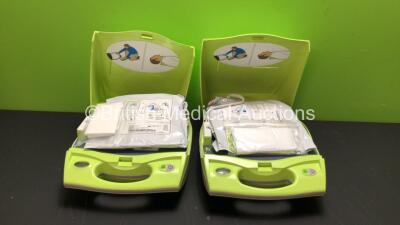 2 x Zoll AED + Plus Defibrillators with 2 x Defibrillation Pads *Exp 09 / 2022, 04 / 2020* (Both Power Up)