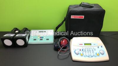 Job Lot Including 1 x Amplaid A137 Audiometer (Powers Up) with Headset and Carry Case, 2 x MEG SS3 Sound Source and 1 x Kamplex KLD 21 Diagnostic Audiometer *M1A1370738003 / 1283052003 / 0511 / 0515*