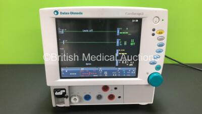 Datex-Ohmeda Cardiocap/5 Patient Monitor with P1, P2, T1, T2, NIBP and SPO2 Options and D-Fend Water Trap *Mfd 2004* (Powers Up)