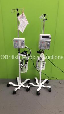 2 x Viasys Infant Flow Systems on Stands with Hoses (Both Power Up) * Equip No 022034 / 028816 *