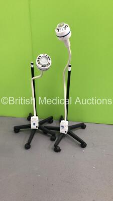 2 x Heine HL5000 Patient Examination Lamps on Stands (Both No Power) *S/N 24050000081*