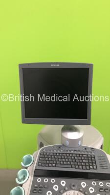 Siemens Acuson S2000 Ultrasound Scanner Model No 10041461 *S/N 200957* **Mfd 02/2009** (HDD REMOVED - Buttons Missing - Side Panel on Monitor Missing and General Marks on Machine - See Pictures) - 3